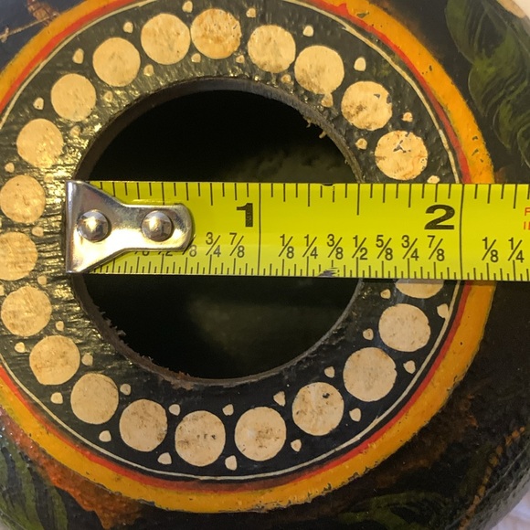 Hand painted trinket container wood vintage - Picture 17 of 17